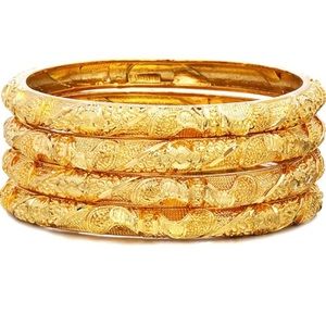 18K Gold Plated Dubai Gold Bangles Women Gold Color Bangles&Bracelet​​